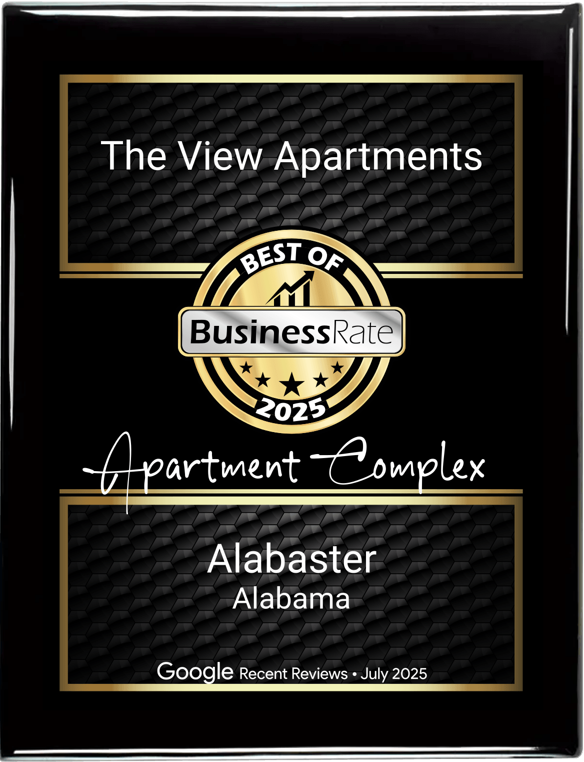 BusinessRate Award Plaque